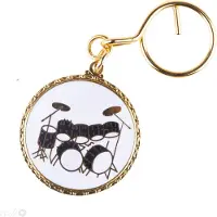 Aim Sleutelhanger dubbel basdrum, zwart