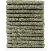 Blumtal Terry Handdoeken Set - 12 x Gezichts Handdoekje - 30 x 30 cm - Pastel Groen