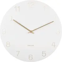 Karlsson wandklok, decoratief element met gegraveerde cijfers, wit (40 cm)