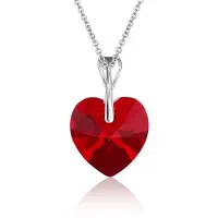Montebello Ketting Pim HZ426 - Swarovski Hart - 925 Zilver Gerhod. - Ø14mm - 40cm