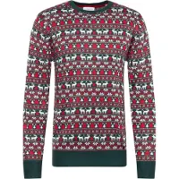 Lindbergh Trui 'Christmas' donkergroen / rood / wit