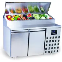 CombiSteel Saladette , 2 deurs, RVS, 7x1/3GN, 140(b)x109(h)x70(d), 230V/300W