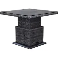 AVH-Collectie Miami lounge-diningtafel 90x90xH47-71 cm in hoogte verstelbaar antraciet