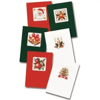 Pako compleet borduurpakket - zes kerstkaarten omzelf te borduren - 203.199 - voorgesorteerd garen - kruissteek - Aida - DIY kit