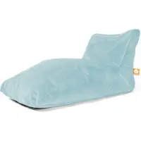 Whoober loungestoel zitzak "Bali XL" velvet auqa blauw - Zacht en comfortabel - Wasbaar