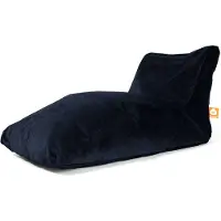Whoober loungestoel zitzak "Bali XL" velvet marine blauw - Zacht en comfortabel - Wasbaar