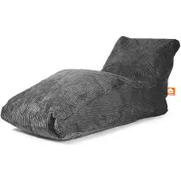 Whoober loungestoel zitzak "Bali XL" ribcord antraciet - Zacht en comfortabel - Wasbaar