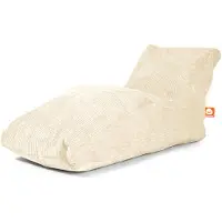 Whoober loungestoel zitzak "Bali XL" ribcord crème - Zacht en comfortabel - Wasbaar