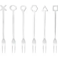 Paderno partyvorkjes 12,5 cm RVS zilver 6-delig