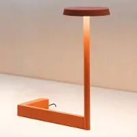 Vibia Design tafellamp Flat, dimbaar, terracotta, Woon-/ Eetkamer, metaal, Modern, tafellamp