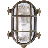 MORETTI Wandlamp buiten Tortuga, dimbaar, brons / oud-messing, Messing, Maritiem