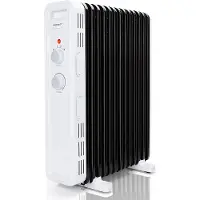 Aigostar Luke 33ZDJ - Olieradiator - Thermostaat - 3 Standen - 25m² - Oliegevulde Radiator - Elektrische verwarming - Wit - 2300W