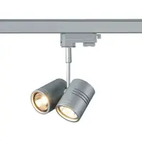 SLV Bima II spot voor 3-fasen railsysteem BIMA, dimbaar, alu / grijs / zink, Woon-/ Eetkamer, Aluminium, Modern, railverlichting