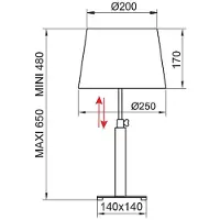 Aluminor Tafellamp Quatro Up, alu / grijs / zink, Woon-/ Eetkamer, Hout, Modern, Tafellamp