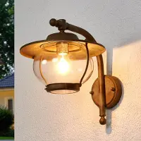 MORETTI Wandlamp buiten Adessora, brons / oud-messing, Messing, Antiek