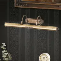 Orion Gustav schilderij verlichting in antiek messing 75 cm Gustav, dimbaar, brons / oud-messing, Woon-/ Eetkamer, Messing, Antiek, Wandlamp