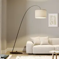 Nowodvorski Lighting Booglamp - vloerlamp Alice, bruin / roest, Woon-/ Eetkamer, Textiel / Stof / Zijde, Modern, booglamp