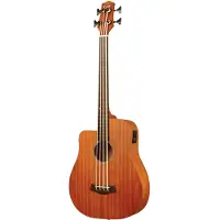 Gold tone M-BASS25/FL/L linkshandige fretloze Microbass + gigbag