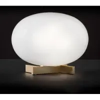 OLUCE Design tafellamp Alba, dimbaar, wit / opaal, Woon-/ Eetkamer, Glas, Design, tafellamp