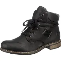 Rieker Damenschuhe Schnürstiefel Schwarz Freizeit