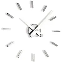 Nomon Puntos Suspensivos Wandklok 12ts | Chromed, White Steel Hands