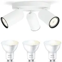 Wiz Pongee Opbouwspot (Wit) - Warm tot Koelwit Licht - Plafondspot met 3 Lichtpunten - GU10 -Te bedienen via WiFi