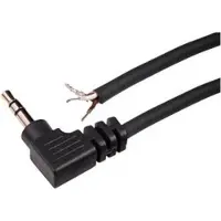 BKL 3,5mm Jack (m) haaks stereo audio kabel met open eind / zwart - 1,8 meter