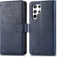 IMoshion Luxe Bookcase voor de Samsung Galaxy S22 Ultra - Donkerblauw