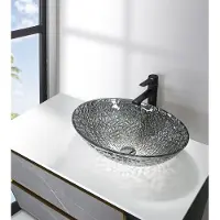 Sapho Purus glazen waskom 50x36cm zwart