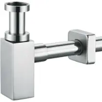 Plieger designbekersifon vierkant 5/4 met muurbuis 30cm met rozet chroom
