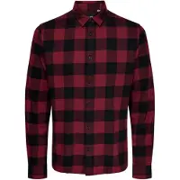 Only & Sons Overhemd 'Gudmund' roestrood / zwart