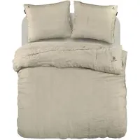 BLCKOUT dekbedovertrek Alberta - zand - biologische percale katoen - lits-jumeaux (240x220 + 2st. 60x70 cm)
