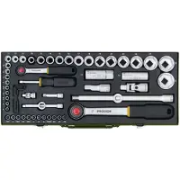 Proxxon 23040 Dopsleutelset Metrisch 1/4 (6,3 mm), 1/2 (12,5 mm) 56-delig