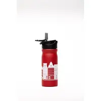 Retulp Dutchie - Waterfles met rietje - Drinkfles kinderen - Waterfles - Drinkfles - 400 ml - Rood