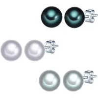 Valero Pearls Oorbellen smaragd / zilver / parelwit