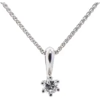 Christian Wit gouden Christian hanger met diamant