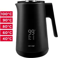 Concept RK3340, 1,7 liter, 1500 watt, zwart, kunststof, roestvrij staal, instelbare temperatuur, draadloos