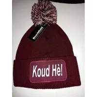 Beechfield Muts met pompon #KOUD HE!