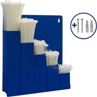 Kortpack - Kabelbinderset: 1 Metalen Opbergrek + 5 x 100 Witte Kabelbinders in div maten - Voorzien van 2 Montagegaatjes - Incl. 2 Pluggen en Schroeven - Tyrapset - (099.0218)