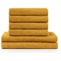 Blumtal Terry Handdoeken Set - 2 x Baddoek & 4 x Handdoek: Mosterd