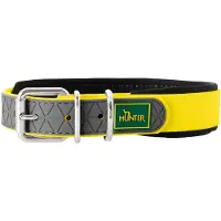 Hunter - Collar Convenience Comfort - Hondenhalsband Halsumfang 47-55 cm - Breite 2,5 cm, neongelb