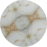 Ptmd collection PTMD Lavina Ronde Bijzettafel - H40xØ48 cm - Aluminium/Glas - Goud/Wit