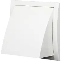 Europlast Gevelrooster met terugslagklep 150x150 mm diameter 100 mm wit - ND10FV