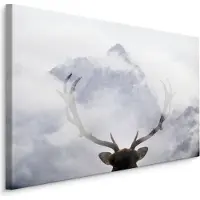 Karo-art Schilderij - Het gewei van een Hert, Premium Print