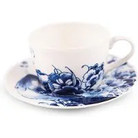 Royal Delft - Peacock Symphony - Thee-/cappuccinokop&schotel 220 ml - Delfts blauw - cappuccino kop - theekop - koffiekopje