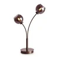 LumenXL Moderne tafellamp met smoke glas, 2-lichts - Savannah