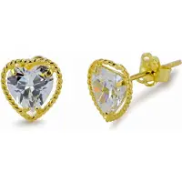 New Bling 9NBSAM-G210360 Gouden Oorknopjes - Dames - Hartjes - Zirkonia - 8,2 x 7,95 mm - 14 Karaat - Goud