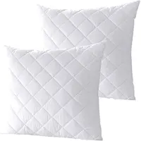 Dreams 7dreams Microvezel hoofdkussen gewatteerd - 2 stuks kussen 80x80 cm geschikt voor mensen met een allergie - kookvast 95 °C wasbaar - 1000 g vulgewicht - 2 stuks