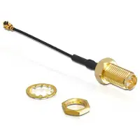 DeLOCK MHF I (v) - RP-SMA (v) kabel - Micro Coax (1,13 mm) - 50 Ohm / zwart - 0,05 meter