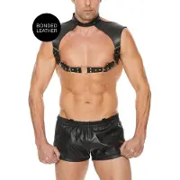 Ouch! Ouch - Lederen Harnas met Collar - Zwart
